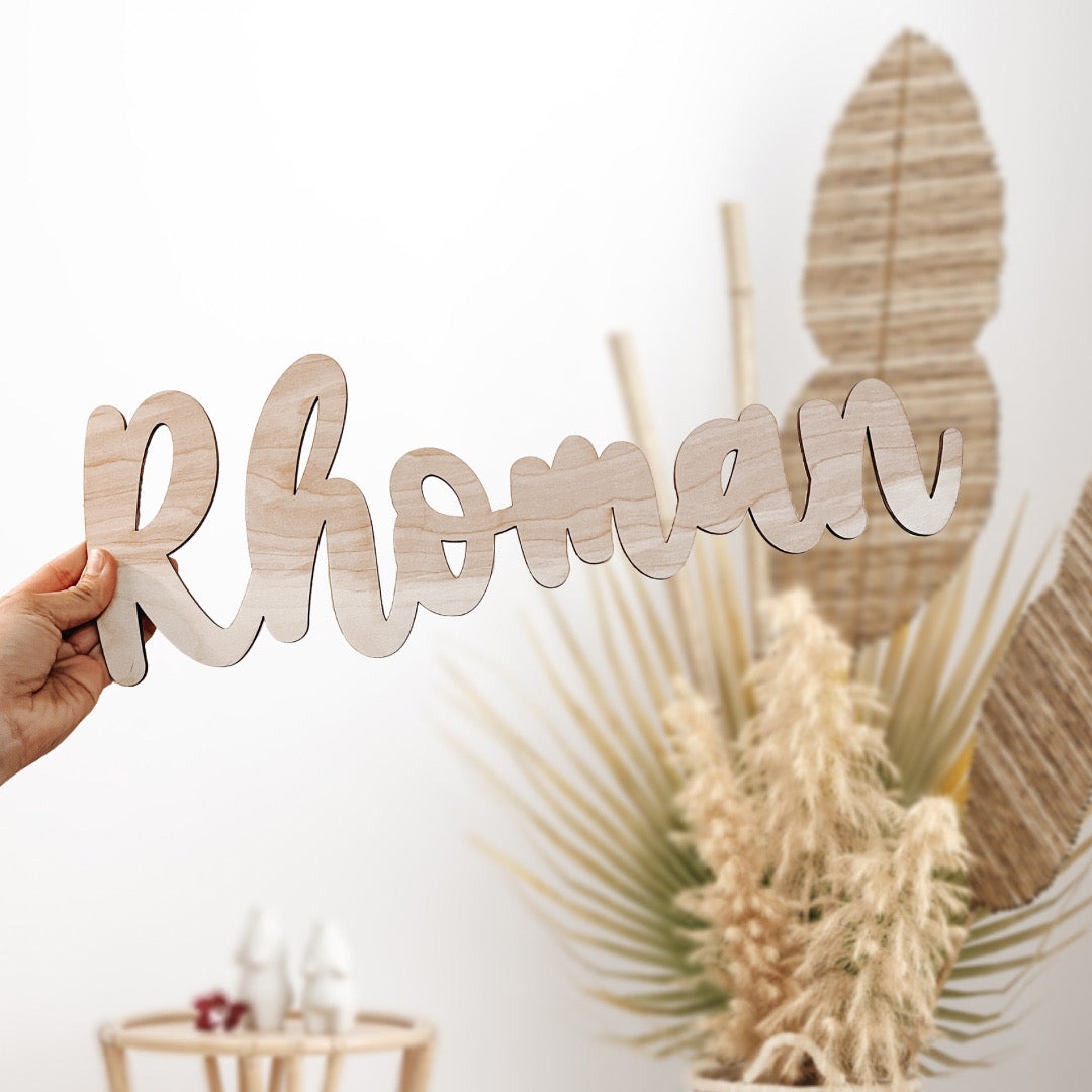 wooden name sign
